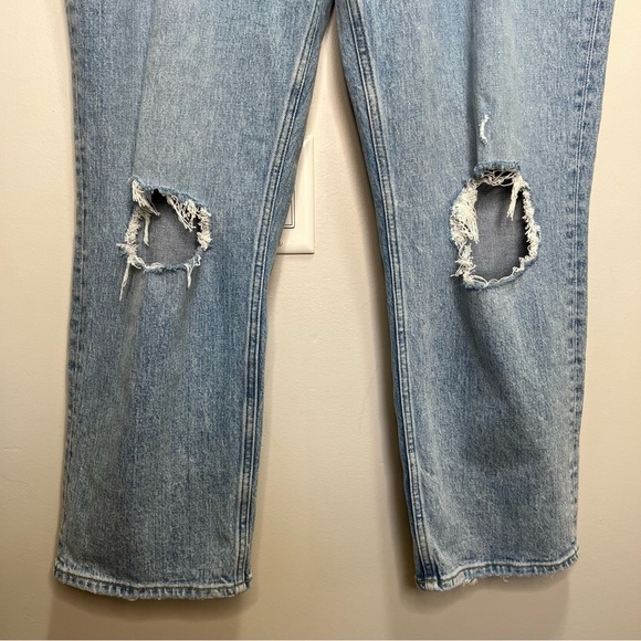 Abercrombie & Fitch The 90s Straight Ultra High Rise Jeans Distressed Size 18 - Picture 9 of 14